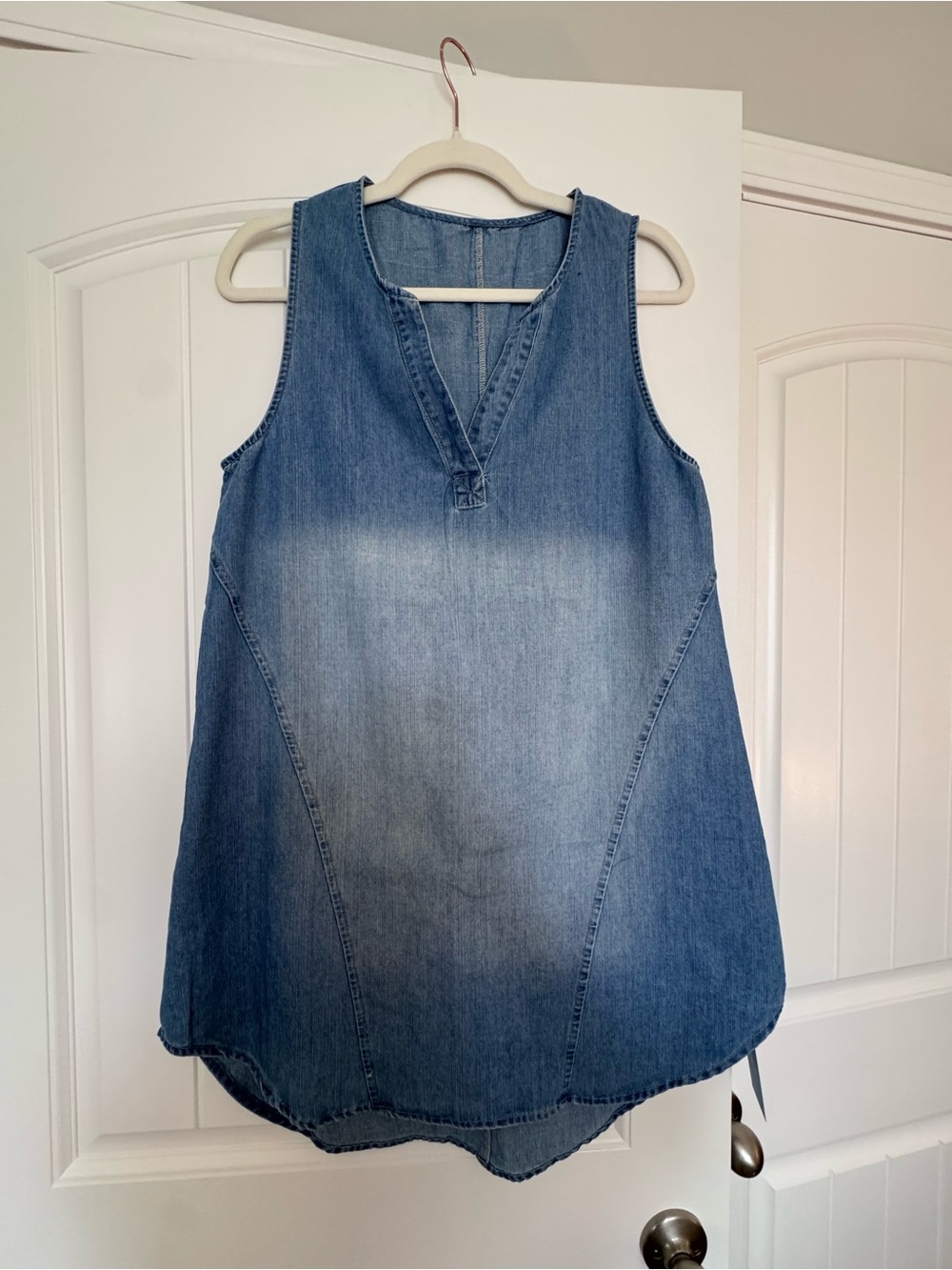 NWT Cupshe Sleeveless Blue Denim Tunic Dress - Medium - Picture 2 of 5